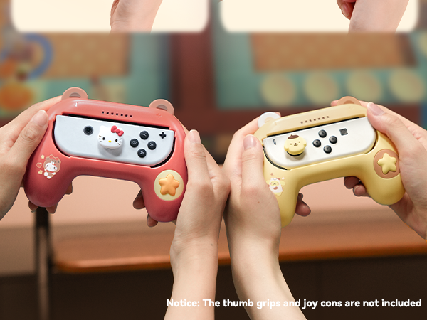 The thumb grips and joy cons are not included