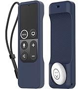 AhaStyle Protective Case for Apple TV Siri Remote With AirTag Holder, Anti-Slip Silicone Cover Co...