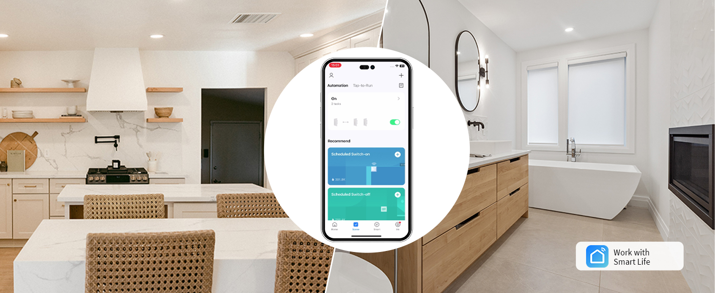 Simultaneous Control 2 WiFi Countdown Timer Switches