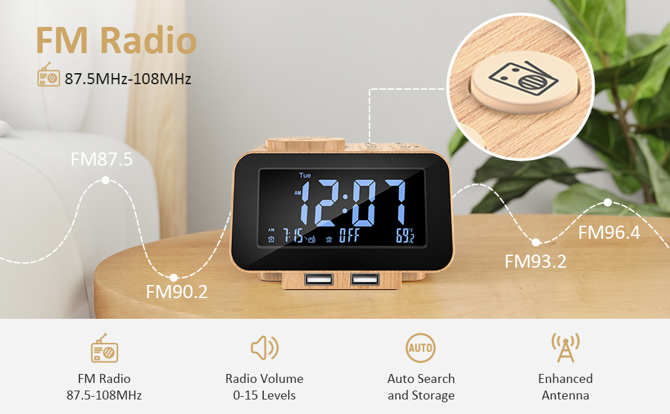 clock radios for bedrooms