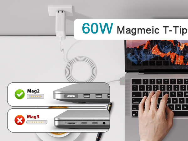 60W Charger for Macbook Pro, Magnetic2 T-Tip Power Adapter Charger Replacement old Macbook Charger