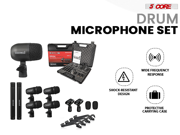 drum mic kit drum microphone set 7 piece drum set drum mic set recording studio kit percussion mic