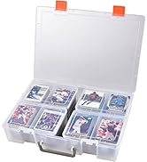 ALCYON 1600+ Baseball Card Storage Box, Sports Cards Holder Organizer Hard Plastic Display Case C...
