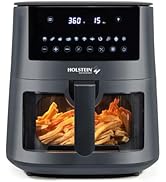 Holstein Housewares 7.6QT Digital Air Fryer with viewing window and led display with 7 preset opt...