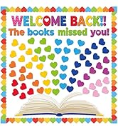 Chunnin Heart Reading Bulletin Board Decorations Set Classroom Colorful Heart Bulletin Board Bord...