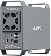 MAIWO Dual Bay Raid Enclosure for 3.5” SATA HDD, 10Gbps 2 Bay Hard Drive Enclosure with Cooling F...