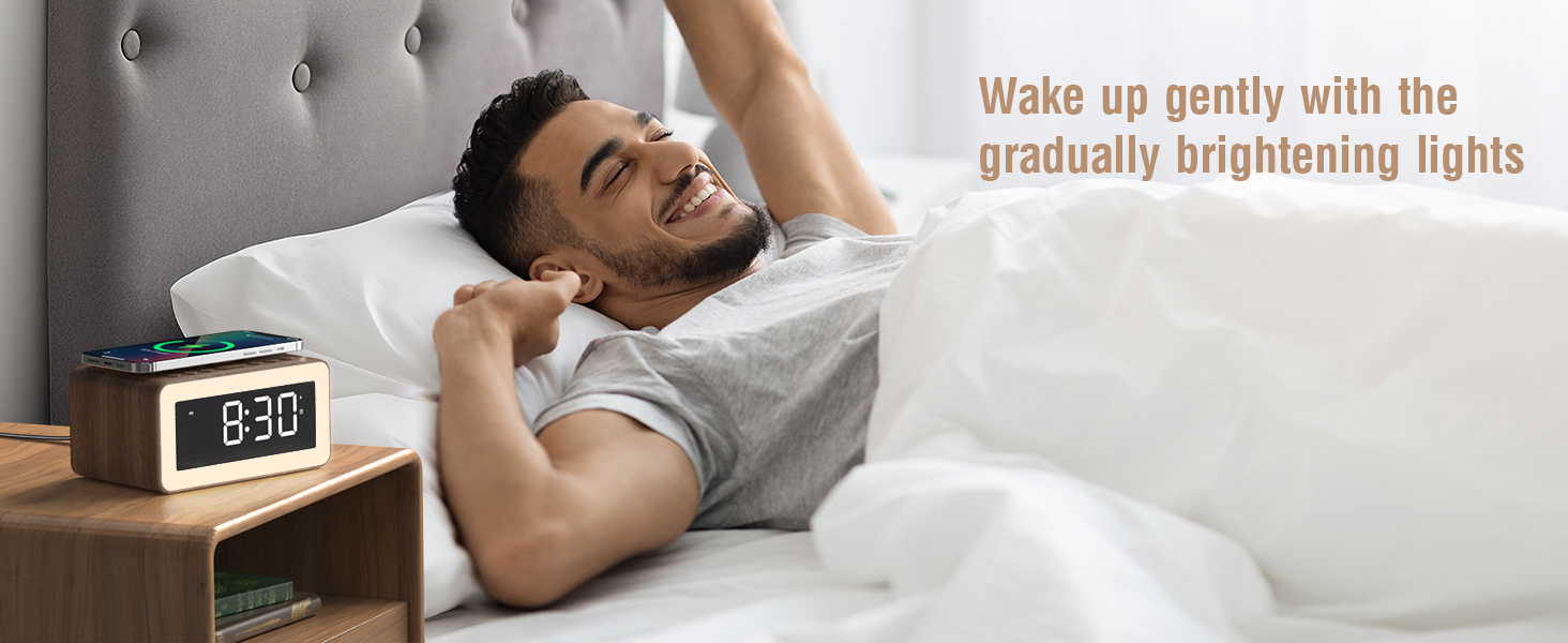 wake up light sunrise alarm clock reloj despertador de mesa de noche