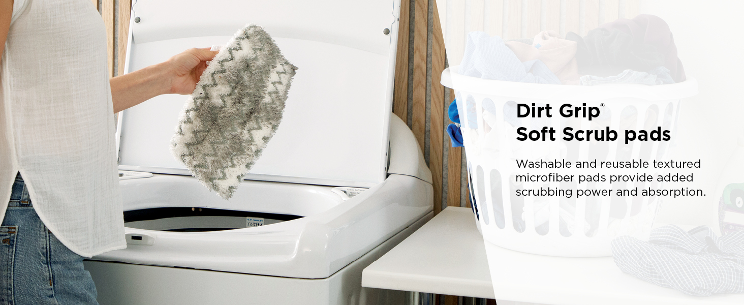 Dirt Grip Soft Scrub pads Washable and reusable textured microfiber pads provide added