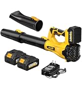 FULLYEA Cordless Leaf Blower 650 CFM, 6 Speed Modes, Electric Leaf Blower Cordless with 3 Tubes &amp;...