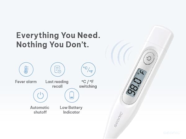 GEONIC B163 digital thermometer with flexible tip for fast and accurate temperature readings.