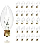 25 Pack C9 Replacement Bulbs, 7W Incandescent Clear Night Light Bulbs for Outdoor String Lights, ...
