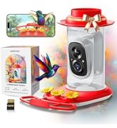KEEPYOO 2.5K Hummingbird Feeder with Camera, Non-Subscription Wireless Smart Bird Feeders for Out...