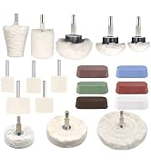 Tworider 19 Pcs Buffing Wheel for Drill,Buffing Pad Polishing Wheel Kits with 6 Pcs Polishing Com...