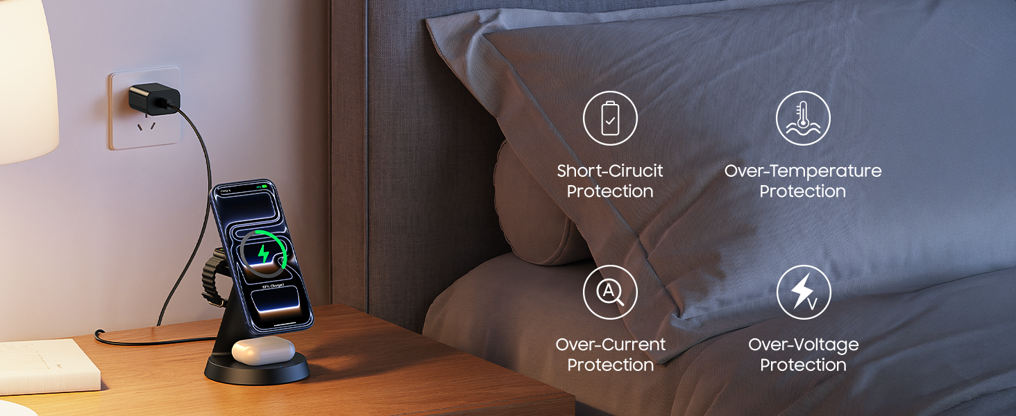 3 in 1 charging stand with pd 45w adapter
