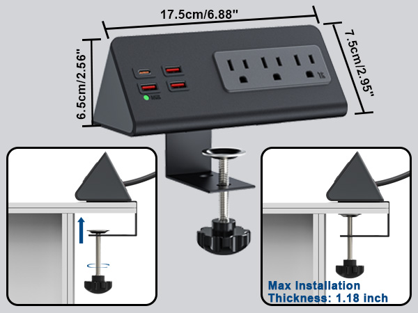 desk mount power strip desk clamp power strip desk surge protector desk outlet