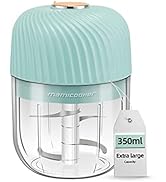 Electric Garlic Chopper, Portable Veggie Chopper, 350ML Garlic Grinder Masher Onion Chopper, Blen...