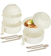 UUGLAM Ramen Bowl Set of 2, Ramen Cooker 33 oz, Ramen Bowls with Chopsticks and Spoon, Microwave ...