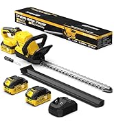 SundpeyPRO 21" Cordless Hedge Trimmer - 21V Portable Electric Bush Trimmer with 2 x 4.0Ah Batteri...