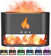 YALEDI Essential Oil Diffuser, Fireplace Fire Flame Aromatherapy Diffuser, 250ml Himalayan Salt L...
