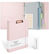 Ospelelf 3 Ring Binder with Clipboard 1 Inch Leather Binder for Letter Size (8.5" x 11"), Clipboa...