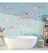 60 Pieces 3D Acrylic Mirror Wall Stickers Decor, Bathroom DIY Removable Mirror Wall Decals Sticke...