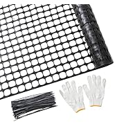 PotatoLife Plastic Mesh Fence Safety Fence, 4'x100' Roll with 100 Zip Ties, Resuable Temporary Ne...