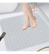 OTHWAY Square Shower Mat 32x32, TPE Non-Slip Shower Mats with Drain Holes and Suction Cups, Walk-...