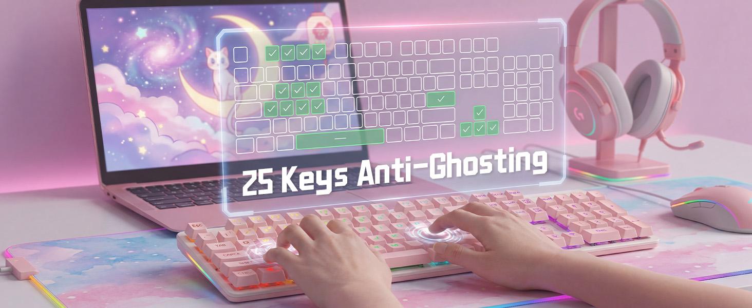 25 Keys Anti-ghosting Gaming Keyboard