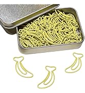 Cute Paper Clips, 60PCS Banana Shaped Paper Clips Fruit Bookmarks Clips, Assorted Colors, Fun Off...