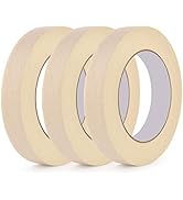 MEMX Masking Tape Multi-Use Beige Color, 0.78 inch x 55 Yards x 3 Rolls. Easy Tear Adhesive Leave...
