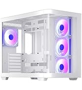 darkFlash ATX Mid-Tower Gaming PC Case, Back Plug-in BTF Motherboard, with 4 ARGB Fans Computer C...