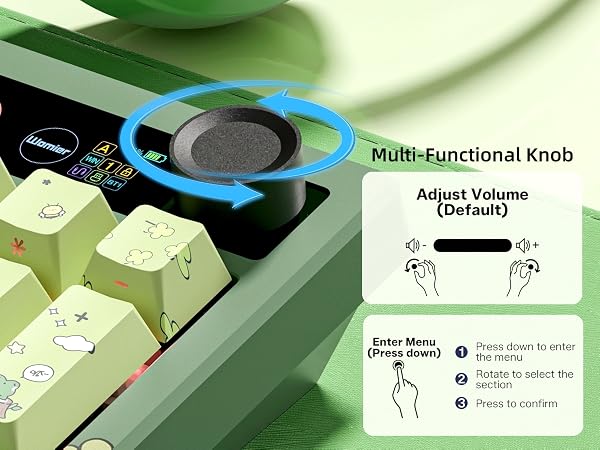 Frog Wireless Mechanical Creamy Keyboard,Gaming Keyboard with Number Pad,98% Keyboard