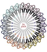 Scissors for Office School Supplies, Hnncugty 8" Scissors All Purpose Bulk Set of 24-Pack, Sharp ...