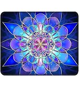 BOSOBO Gaming Mouse Mat, Rectangle Mandala Design, Non-Slip Rubber with Stitched Edges, Custom Of...