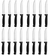 Pleafind 16-Pcs Steak Knives, 8.5 Inch Serrated Knives, Stainless Steel Steak Knives, Meat Knife ...
