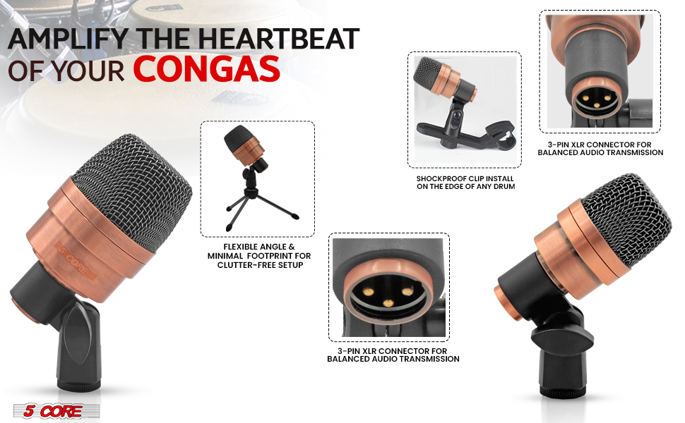 Conga Tom Snare Microphone Set Instrument Mic