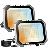 Leddictive 2 Pack LED Flood Lights Outdoor, 3CCT 3000/4000/6000K Selectable 100W 10000LM Floodlig...