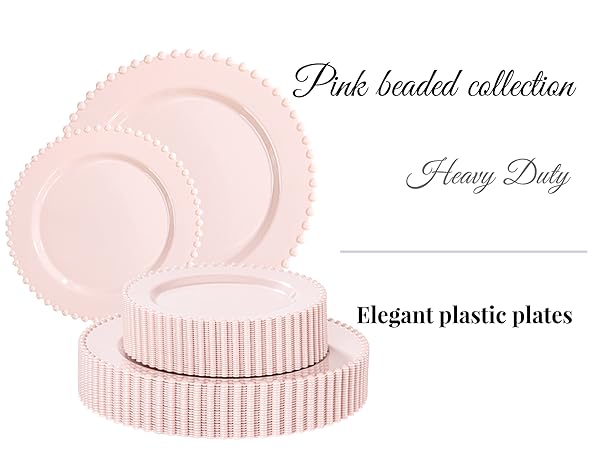 pink plastic plates