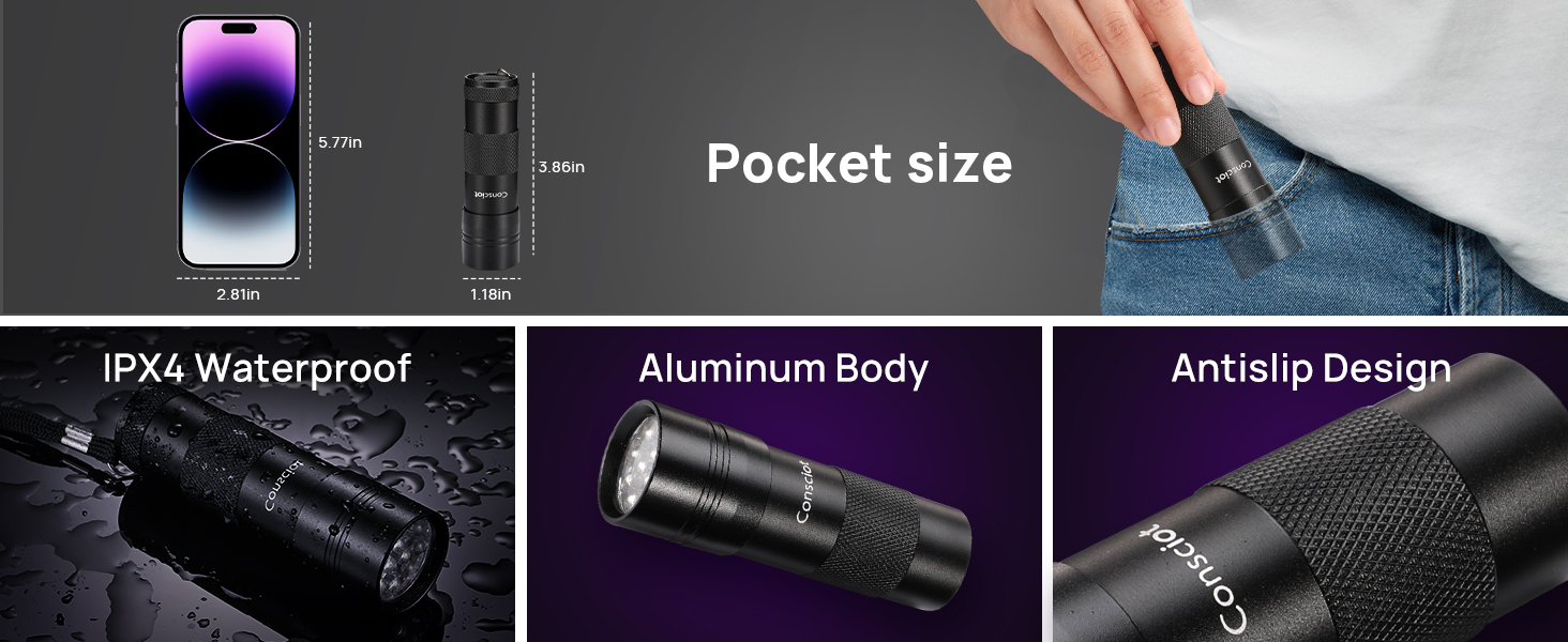 small uv flashlight portable