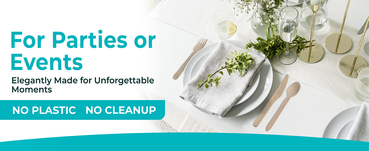 Plastic Silverware Disposable Wooden Cutlery Set forks and spoons disposable Bamboo Utensil