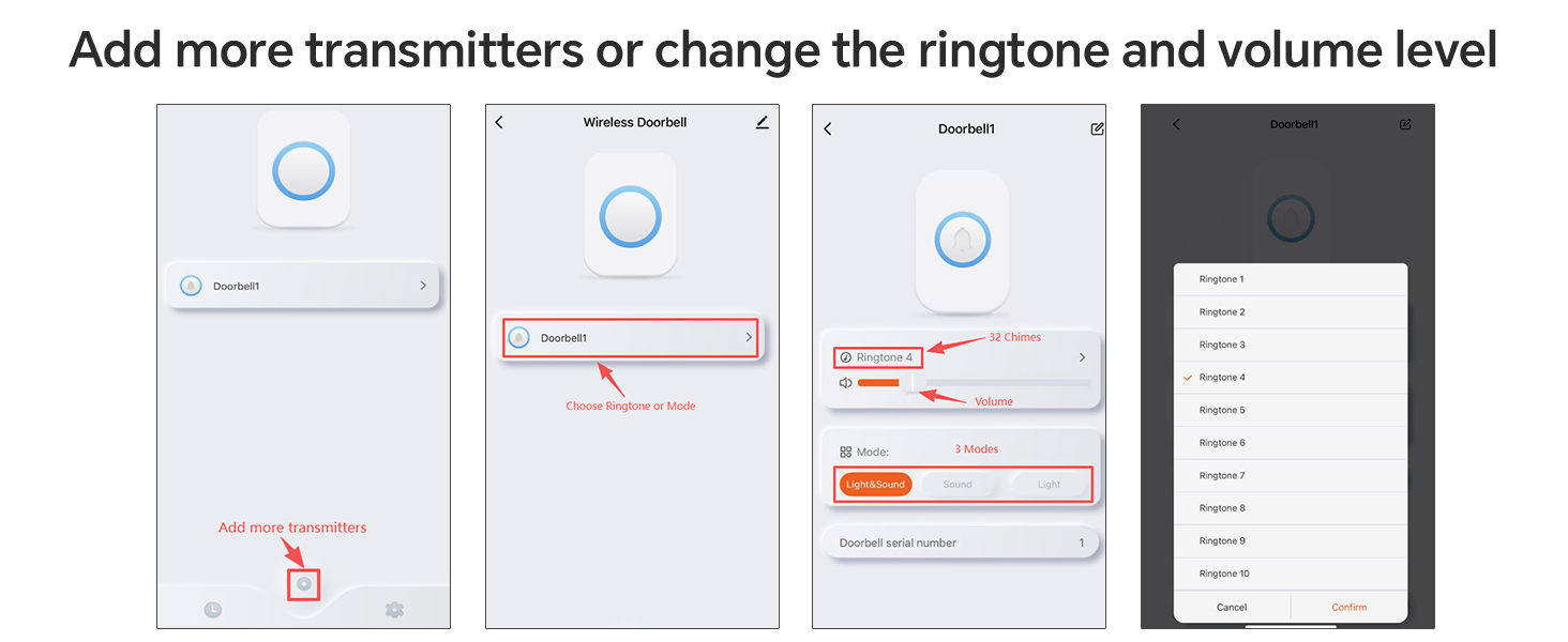 Add more transmitters or change the ringtone and volume level
