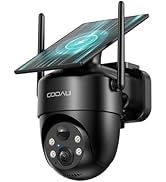 COOAU Solar Security Cameras Wireless Outdoor – Low-Light Rechargeable??, Easy to Install, 2K 360...
