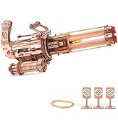 ROKR Gun 3D Puzzles for Adults, Wooden 3D Puzzle Rubber Bands Gun Toy, Rotating-Barrel Machine Gu...
