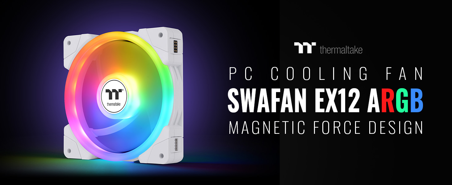 Thermaltake SWAFAN EX12 ARGB PC Cooling Fan - White (3-pack)
