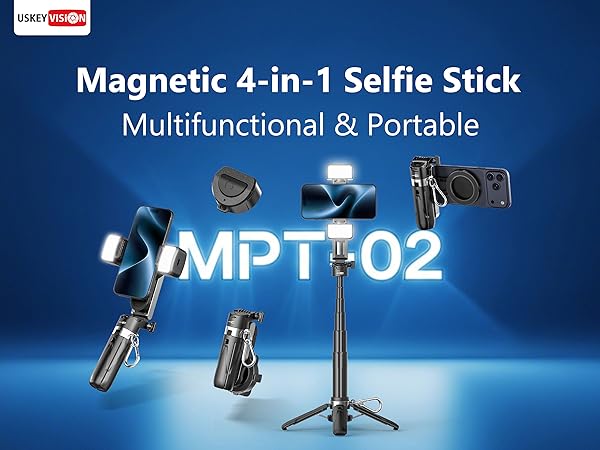 Magnetic 4-in-1 Selfie Stick