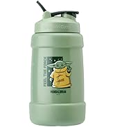 BlenderBottle Star Wars Mandalorian Half Gallon Water Bottle, Koda Large Water Jug, 74oz, Yoda, F...