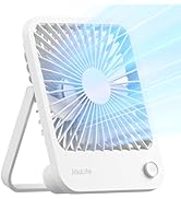 JISULIFE Desk Fan Battery Rechargeable, 4500mAh 180°Foldable Portable Personal Fan, 4 Speeds Adju...