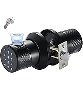 Buoan Smart Fingerprint Door Knob, Keypad Door Knob with Big Sensor, Keyless Entry Door Locks wit...