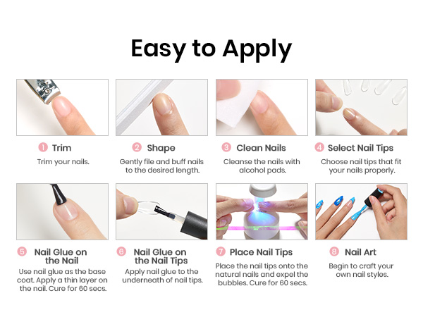 Gel Nail Tips Almond Short Summer Nails