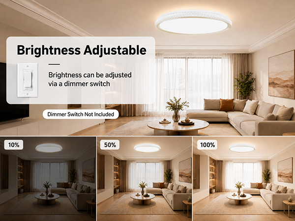 LED Flush Mount Ceiling Light Fixture 3800LM Dimmable LED 5CCT Modern for Kitchen Kitchen Bathroom